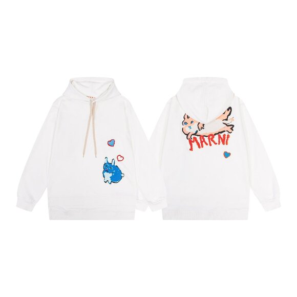 MARNI AutumnWinter New Arrivals Logo Printed Hooded Sweatshirt - Picture 1 of 11